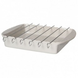 PLAT BROCHET BBQ GRIS 38X27