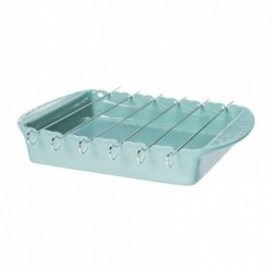 PLAT BROCHETTE BBQ TURQUOISE