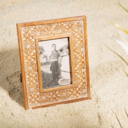 Geo Floral Carved Photo Frame